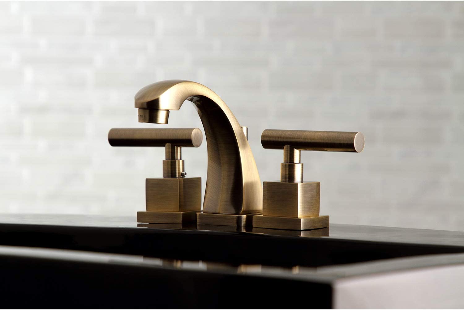 Kingston Brass KS4943CQL Claremont 8&#34; Widespread Bathroom Faucet, Antique Brass