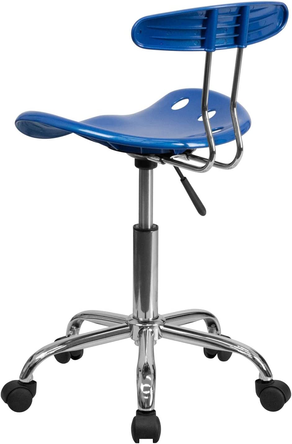 Flash Furniture Vibrant Bright Blue and Chrome Swivel Task Office Chair with Tractor Seat
