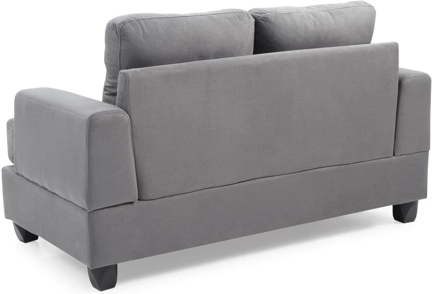 Glory Furniture Upholstered Love Seat, Grey Suede