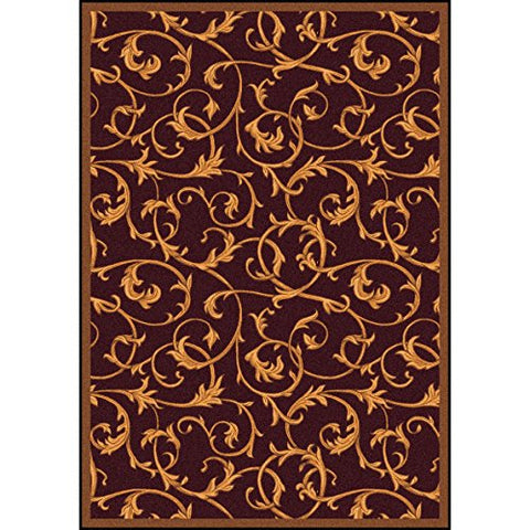 Joy Carpets Any Day Matinee Acanthus Theater Area Rugs, 46-Inch by 64-Inch by 0.36-Inch, Burgundy