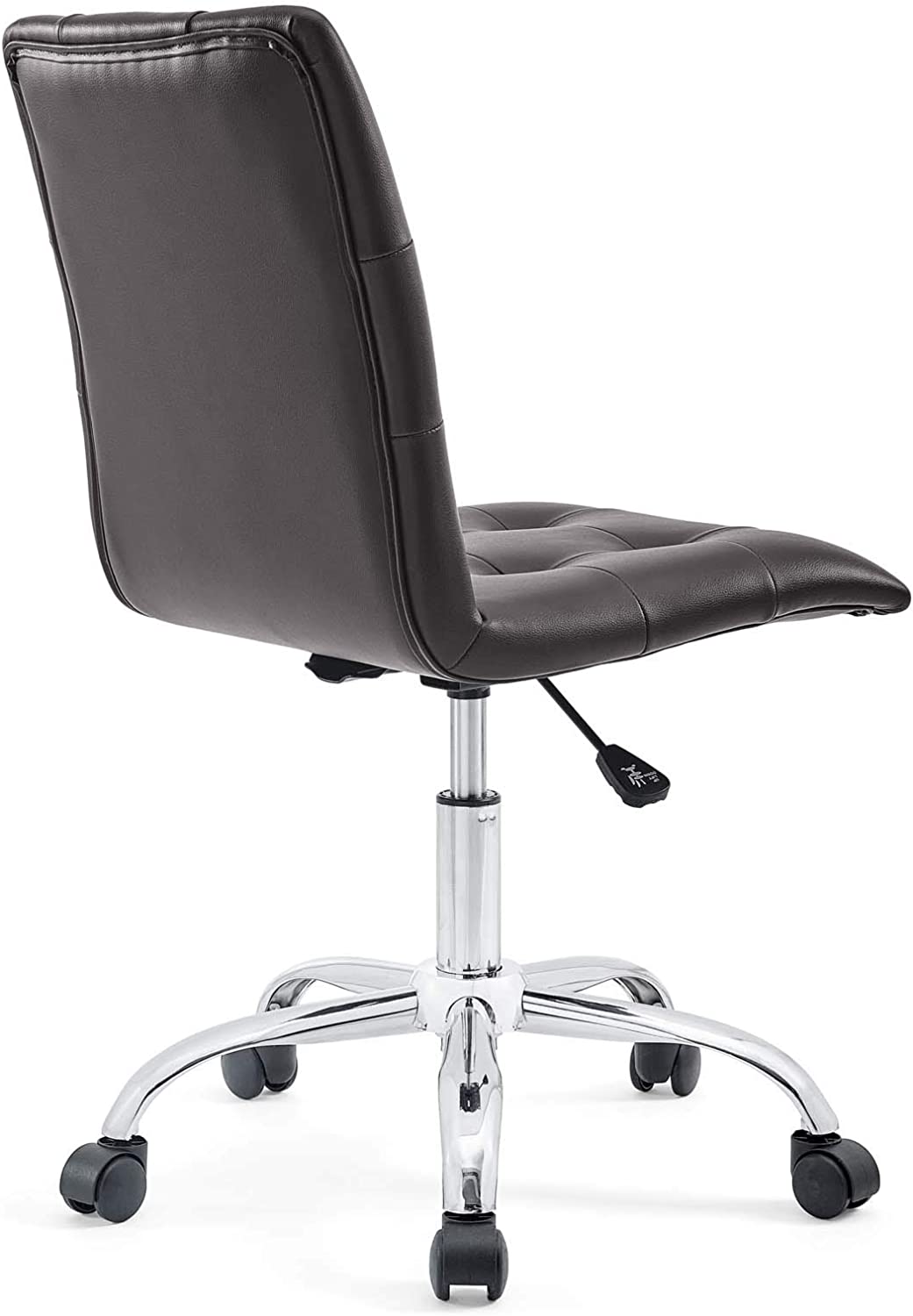 Modway Prim Ribbed Armless Mid Back Swivel Conference Office Chair In Brown