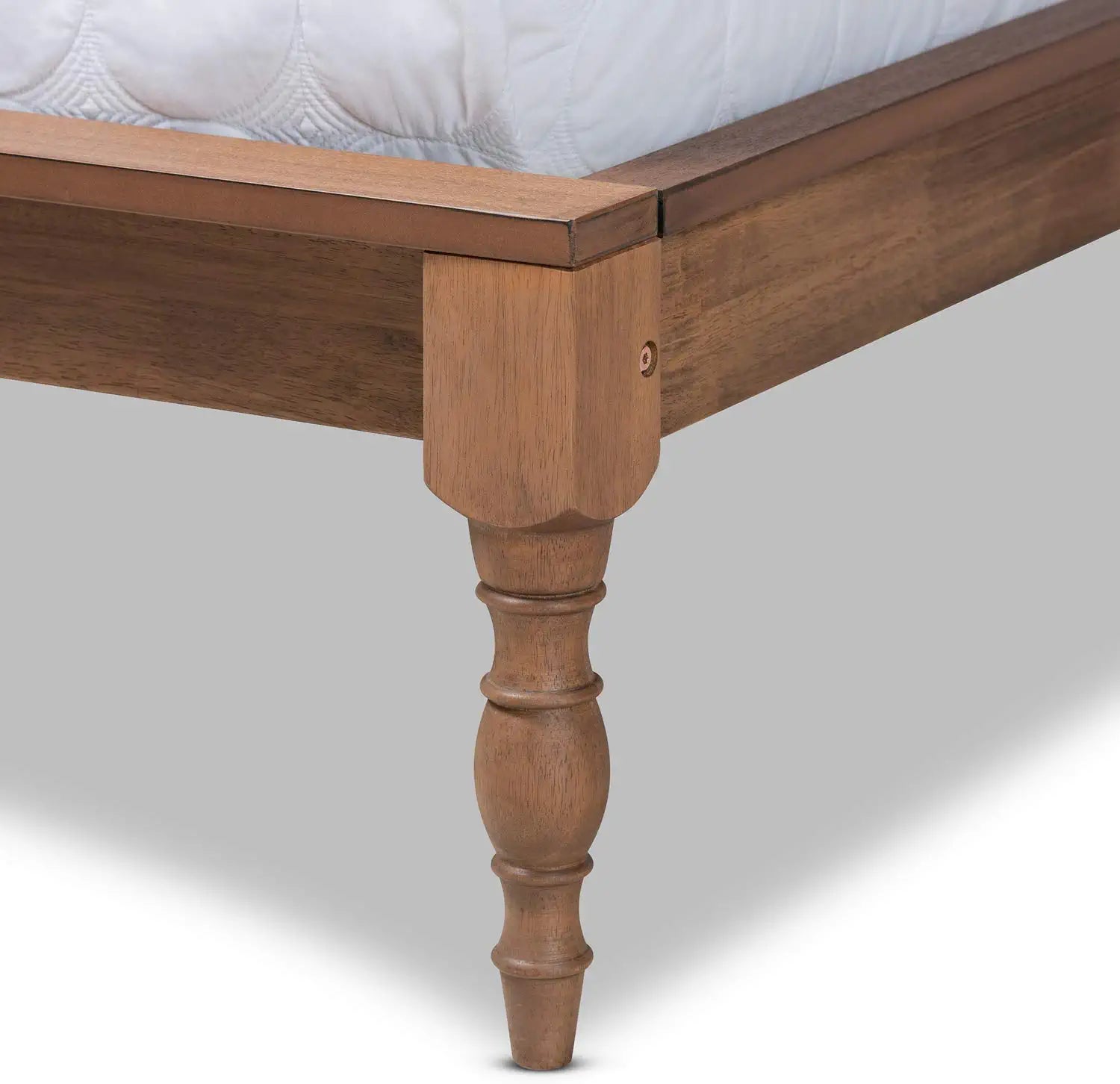 Baxton Studio Romy Full Size Ash Brown Finished Wood Bed Frame