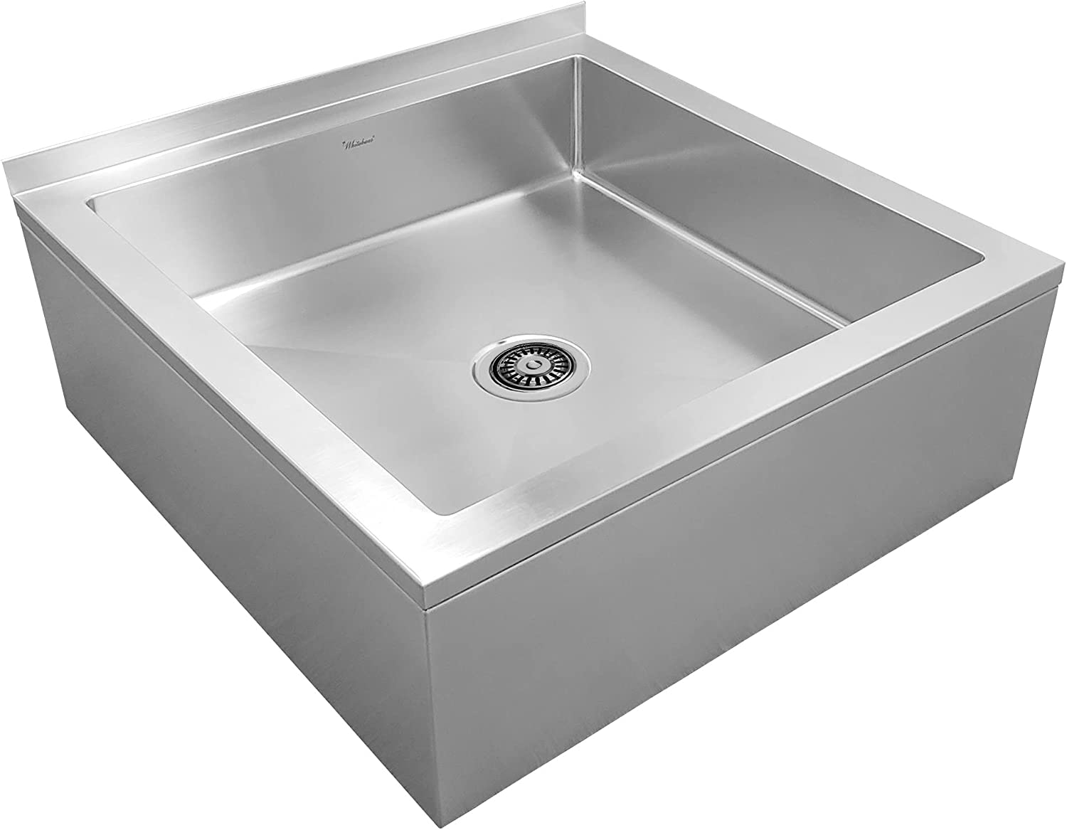 Whitehaus WHMS2424 Noah&#39;s Collection Mop Sink, Brushed Stainless Steel