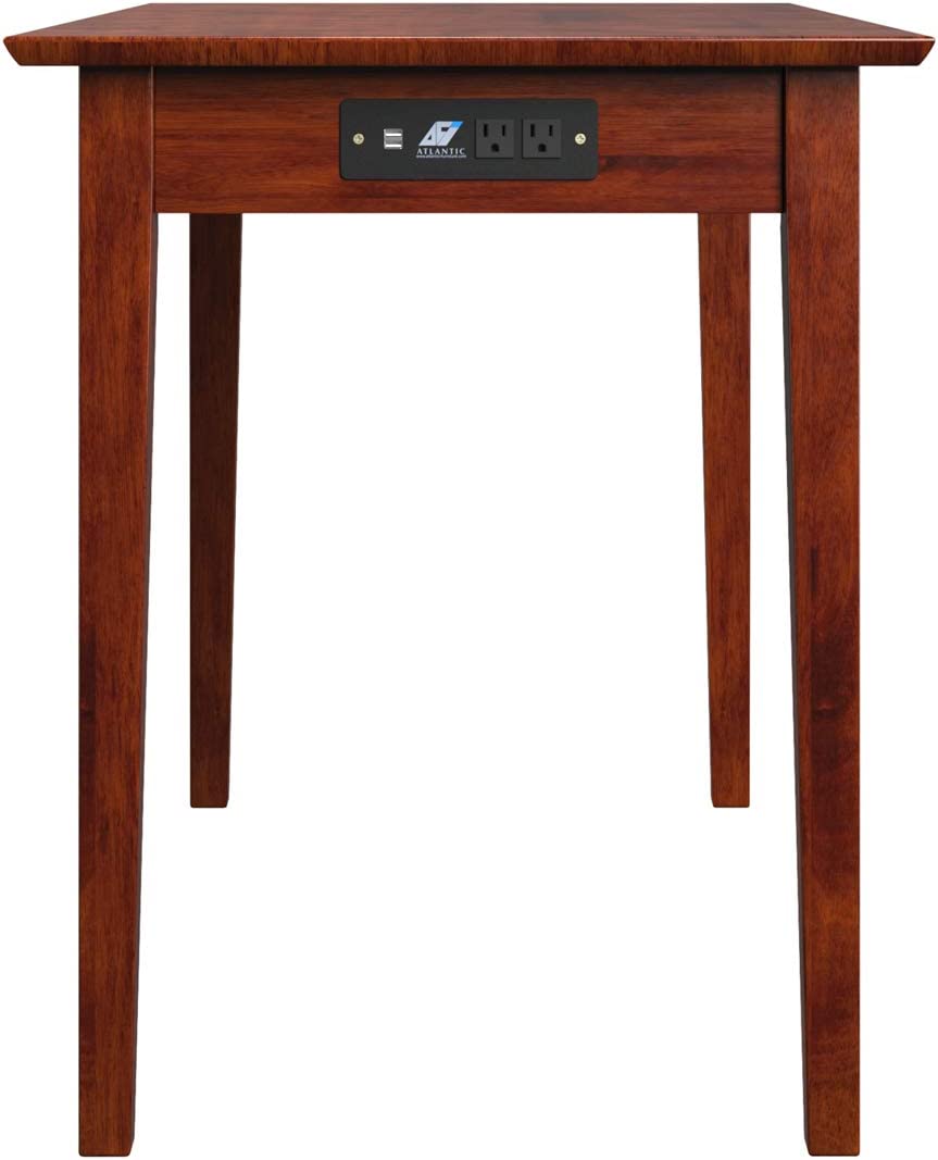 AFI Shaker Desk with Drawer and Charging Station, Walnut