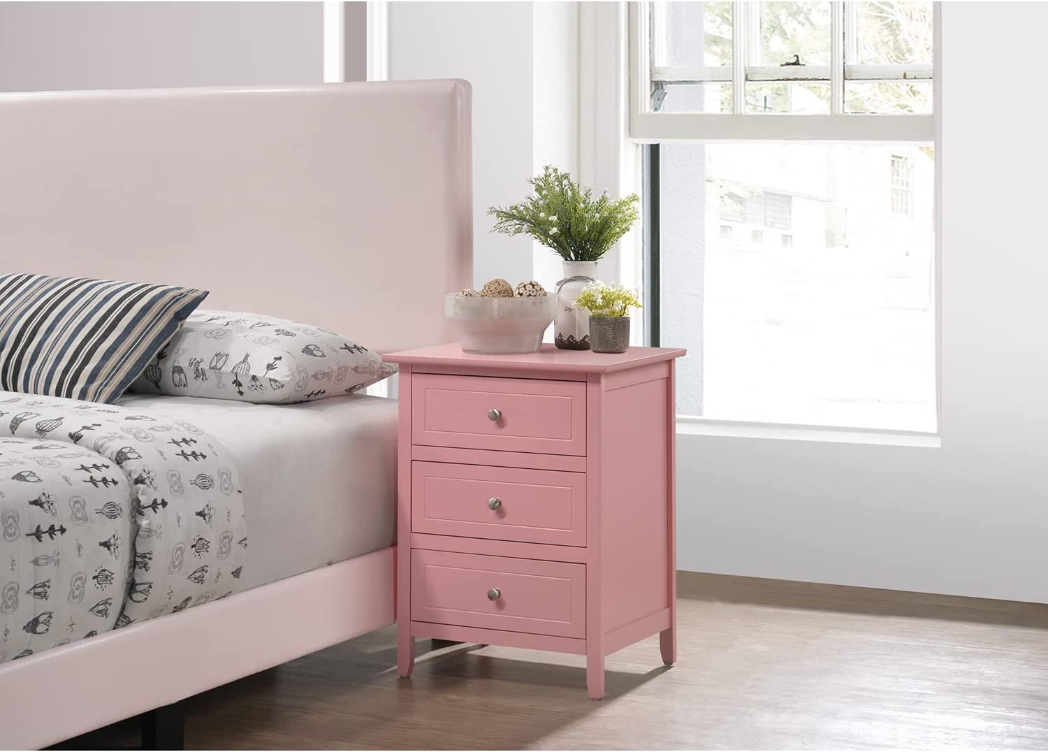 Glory Furniture Daniel G1304-N Nightstand, Pink