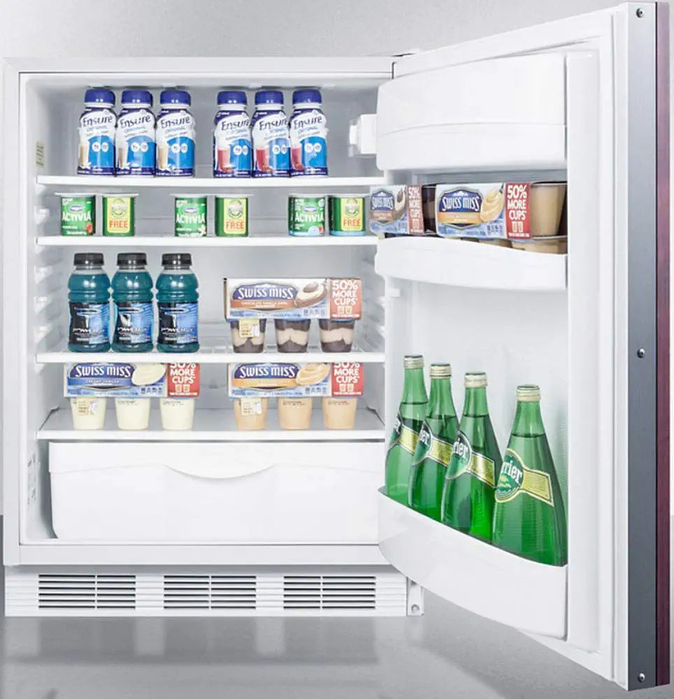 Summit Appliance FF6LWBI7IFADA ADA Compliant Commercial All-Refrigerator with Built-in General Purpose Use with Integrated Door Frame for Overlay Panels, Auto Defrost, Front Lock and White Cabinet