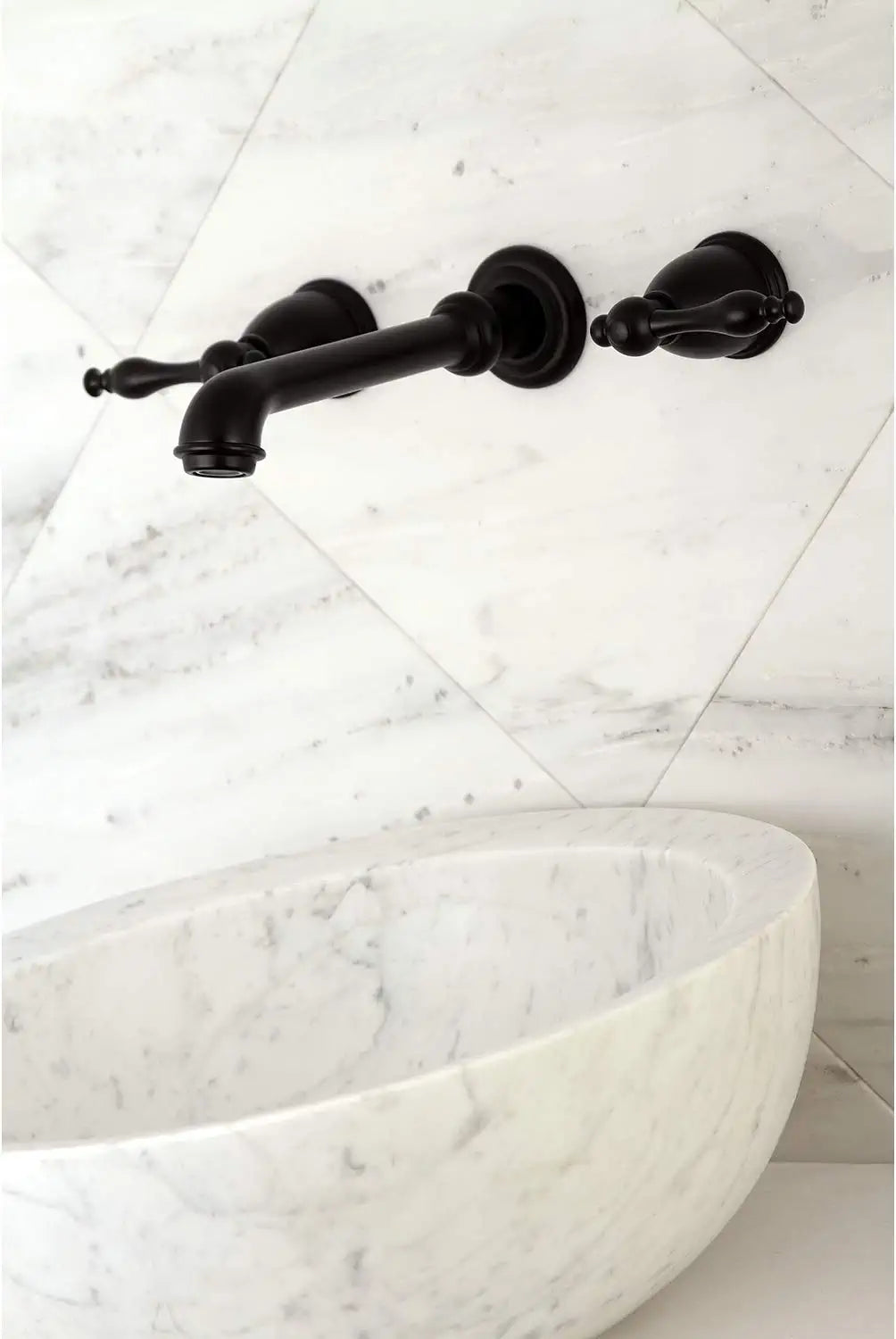 Kingston Brass KS7120NL Naples Bathroom Faucet, Matte Black