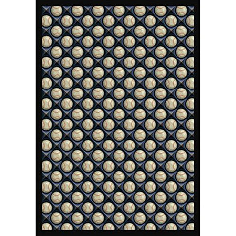 Joy Carpets Sports Fan Bases Loaded Area Rugs, 64-Inch by 92-Inch by 0.36-Inch, Clear Skies