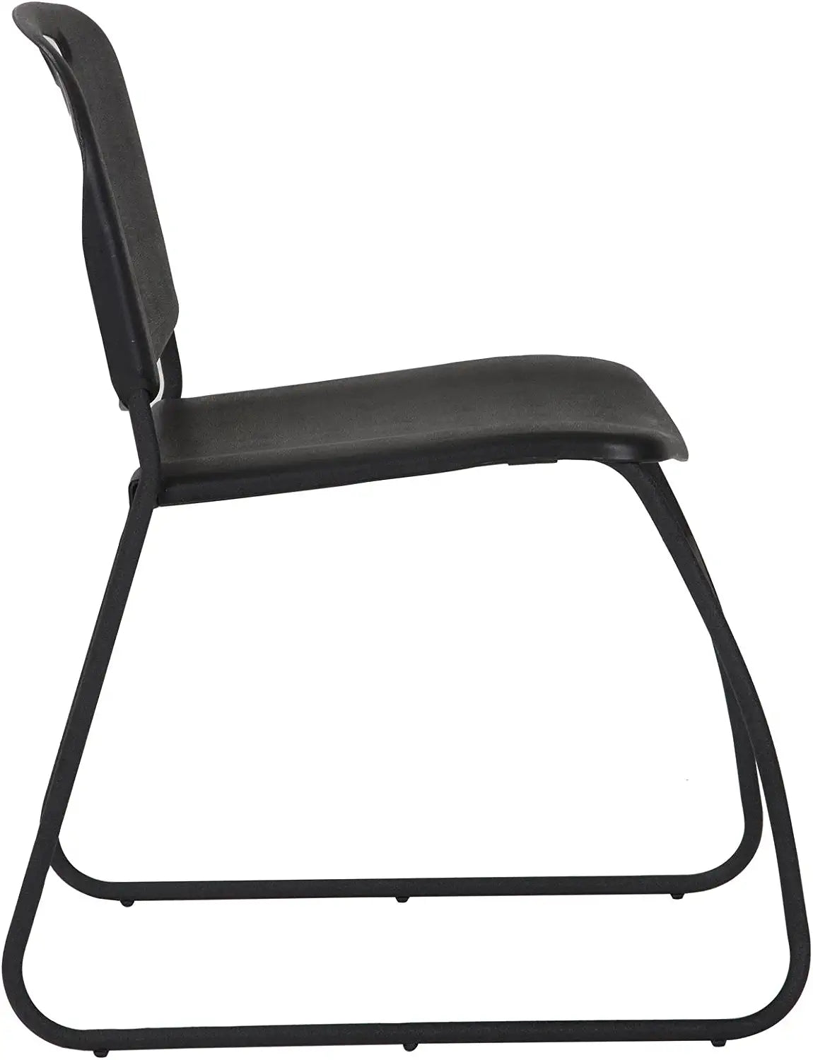 COSCO Commercial Contoured Back Resin Stacking Chair, Black, 4 Pack