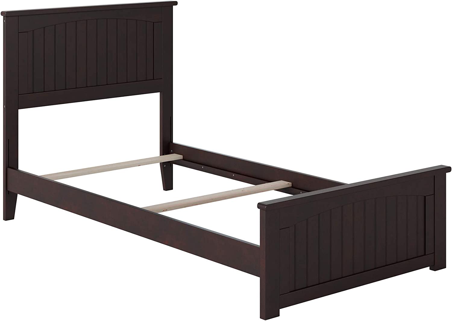 AFI Nantucket Twin Extra Long Traditional Bed with Matching Footboard and Turbo Charger in Espresso