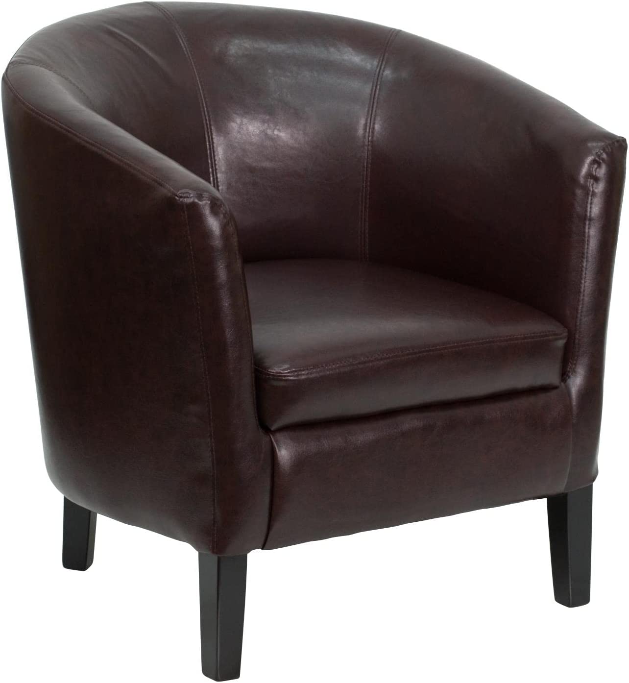Flash Furniture Brown LeatherSoft Barrel Shaped Guest Chair