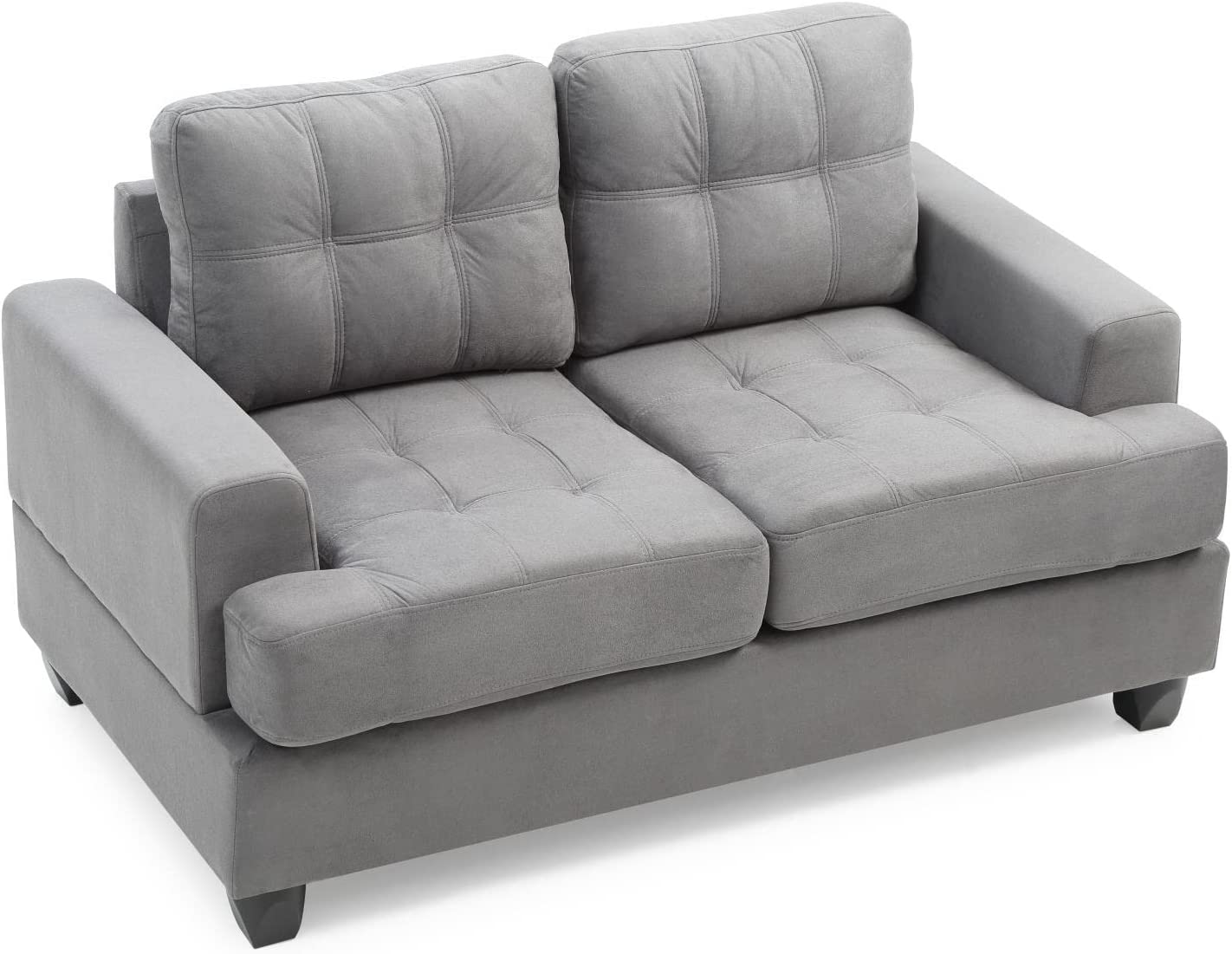 Glory Furniture Upholstered Love Seat, Grey Suede