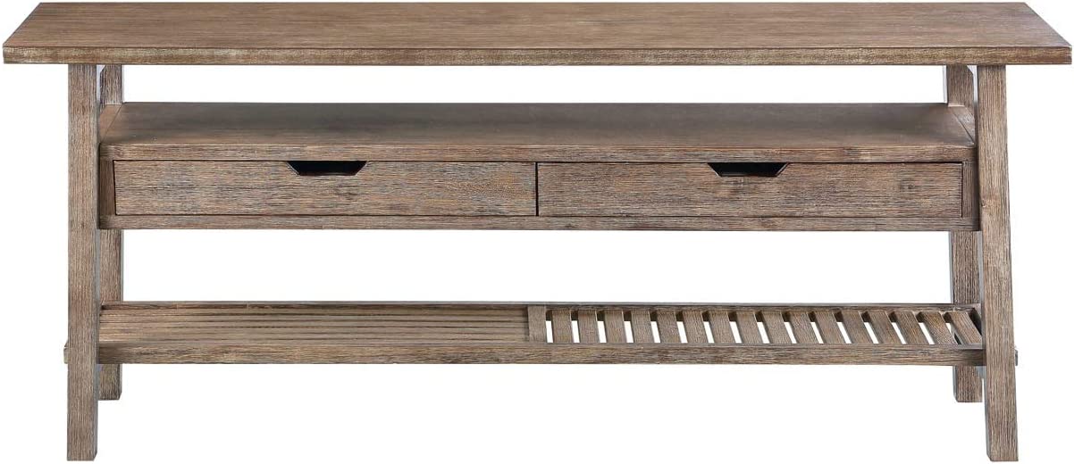 Boraam Sonoma TV Stand, Barnwood Wire-Brush