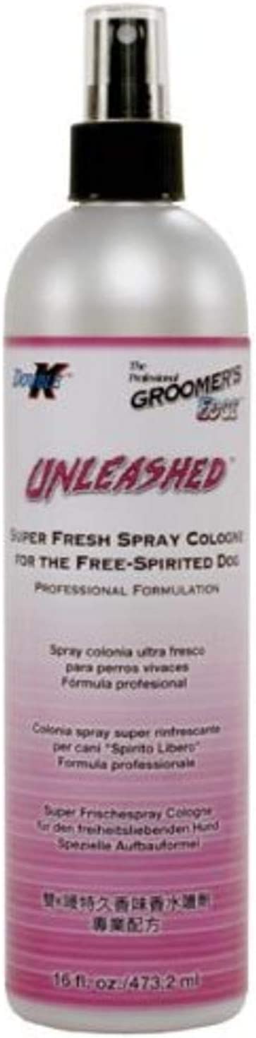 Groomer's Edge Unleashed All-Natural Dog and Pet Cologne, 16 Ounce Spray Bottle
