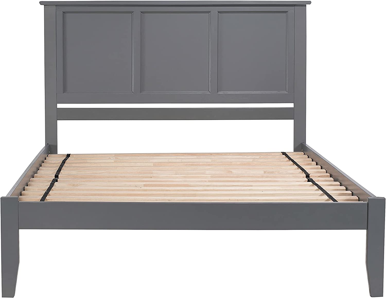 AFI Madison Platform Bed with Open Footboard and Turbo Charger, King, Grey