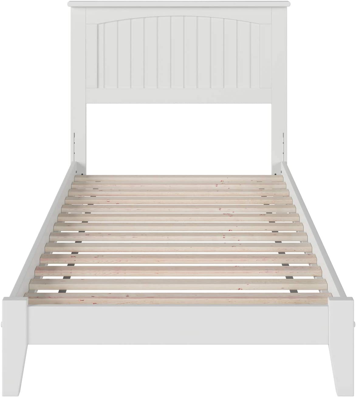 AFI Nantucket Platform Bed with Open Footboard and Turbo Charger, Twin, White