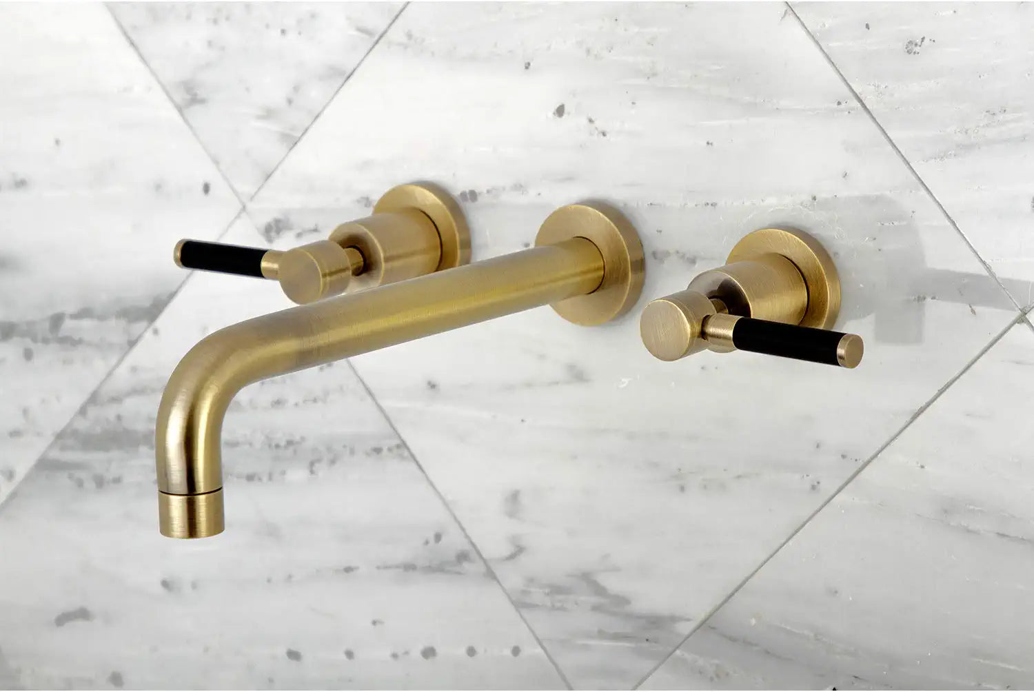 Kingston Brass KS8023DKL Concord 2-Handle Wall Mount Roman Tub Faucet, Antique Brass