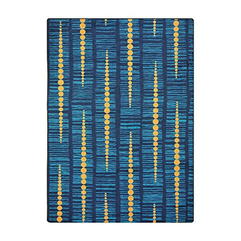 Joy Carpets Kid Essentials Recoil Teen Area Rugs, 46-Inch by 64-Inch by 0.36-Inch, Blue