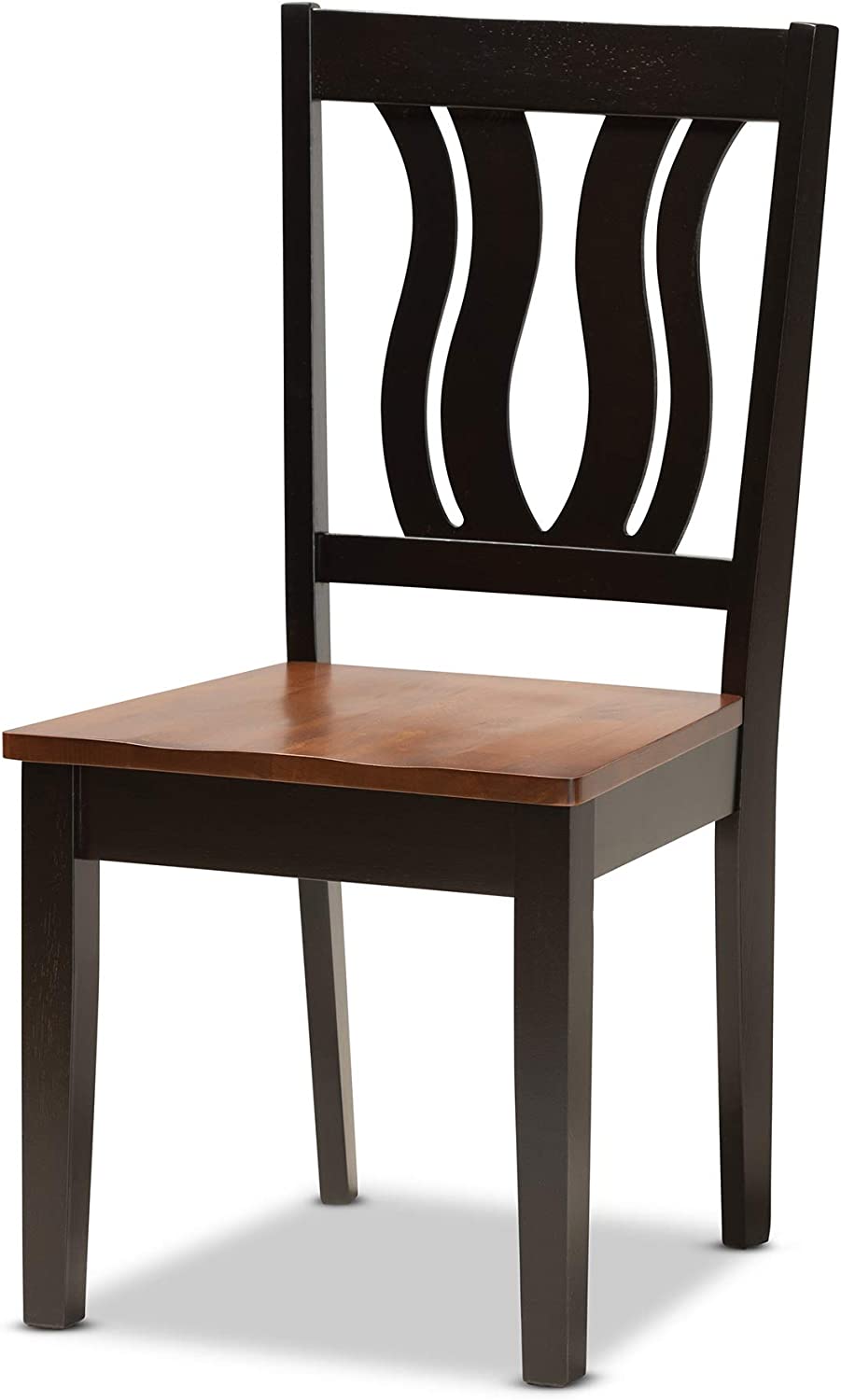 Baxton Studio Elodia Modern and Contemporary Transitional Two-Tone Dark Brown and Walnut Brown Finished Wood 5-Piece Dining Set