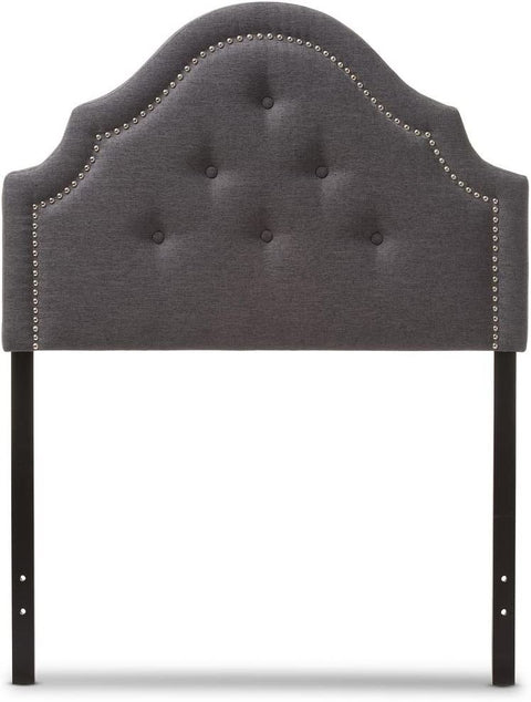 Baxton Studio Cora Upholstered King Headboard in Dark Gray