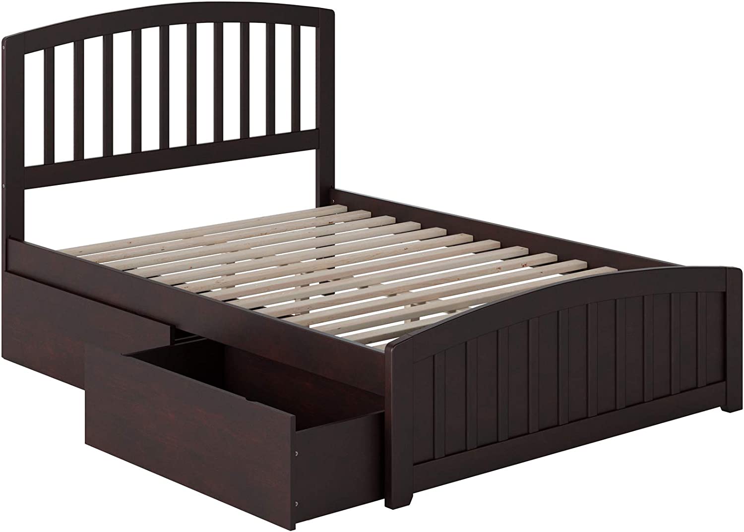 AFI Richmond Platform Matching Footboard and Turbo Charger with Urban Bed Drawers, Full, Espresso