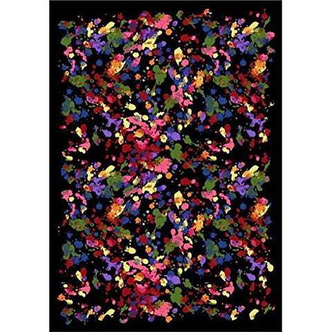 Joy Carpets Kaleidoscope Splatter Paint Whimsical Area Rugs, 64-Inch by 92-Inch by 0.36-Inch, Multicolored
