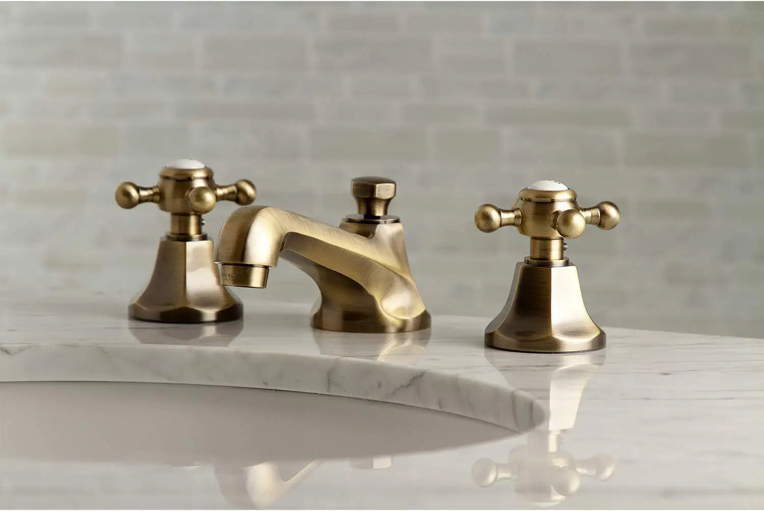 Kingston Brass KS4463BX 8 in. Widespread Bathroom Faucet, Antique Brass