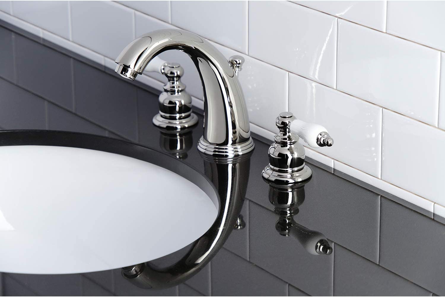 Kingston Brass KB986PLPN Victorian Widespread Bathroom Faucet, Polished Nickel