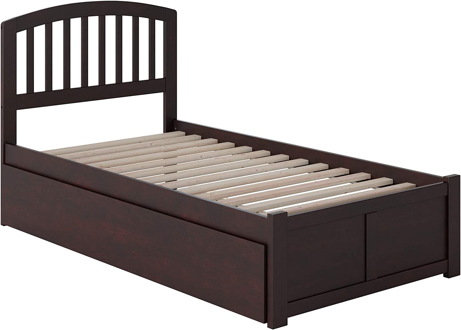 AFI Richmond Platform Bed with Footboard and Turbo Charger with Twin Extra Long Trundle, XL, Espresso