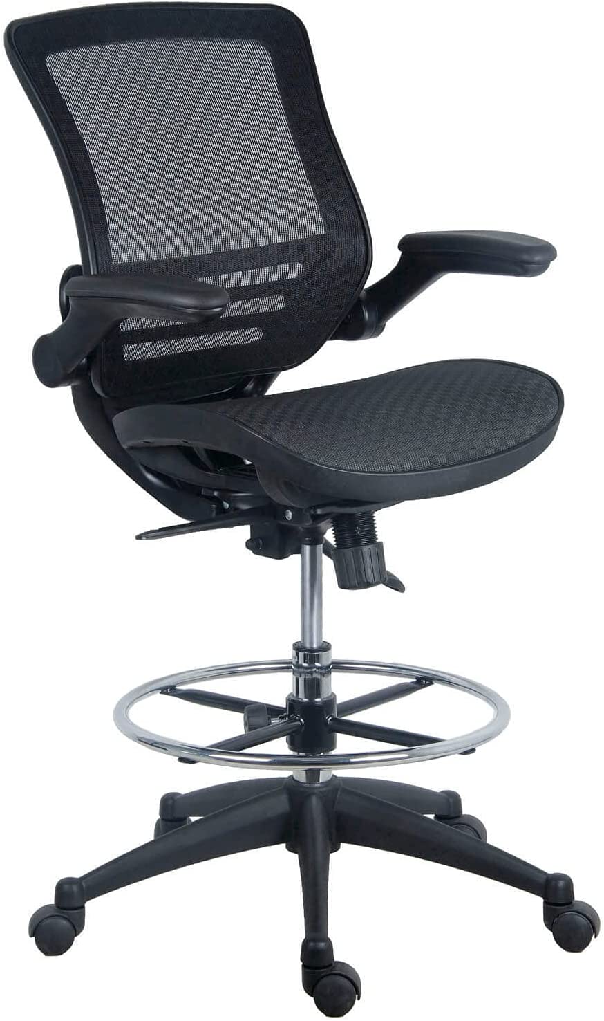 Harwick Evolve All Mesh Heavy Duty Drafting Chair, Dark Knight Edition