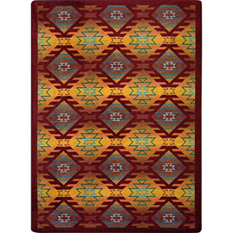 Joy Carpets Kaleidoscope Canyon Ridge Whimsical Area Rugs, 92-Inch by 129-Inch by 0.36-Inch, Mesa Sunset