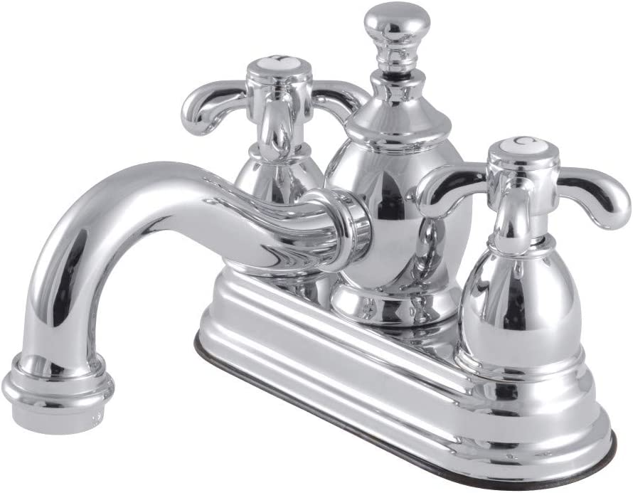 Kingston Brass KS7101TX French Country 4&#34; Centerset Bathroom Faucet, Polished Chrome