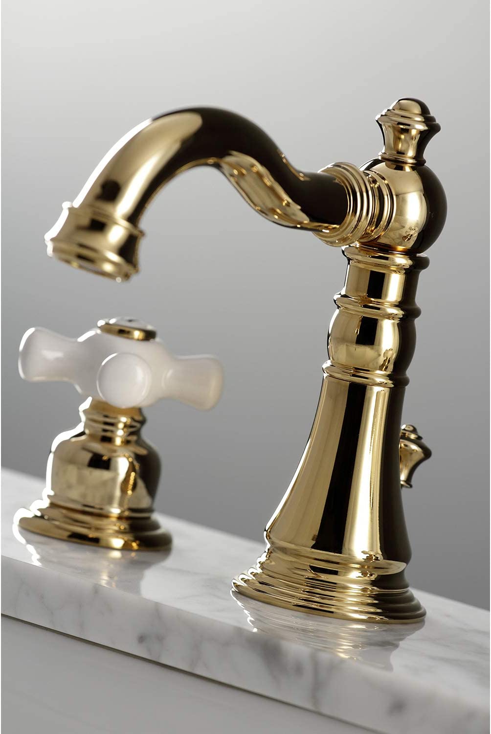 Kingston Brass FSC1972PX American Classic Widespread Bathroom Faucet, Polished Brass