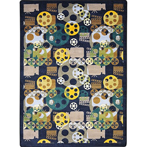 Joy Carpets Any Day Matinee Blockbuster Theater Area Rugs, 64-Inch by 92-Inch by 0.36-Inch, Navy