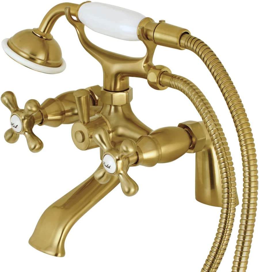 Kingston Brass KS267SB Kingston Clawfoot Tub Faucet, 4-5/8&#34; x 4-5/16&#34; (L) x 6-9/16&#34; (W) x 7-1/16&#34; (H), Brushed Brass