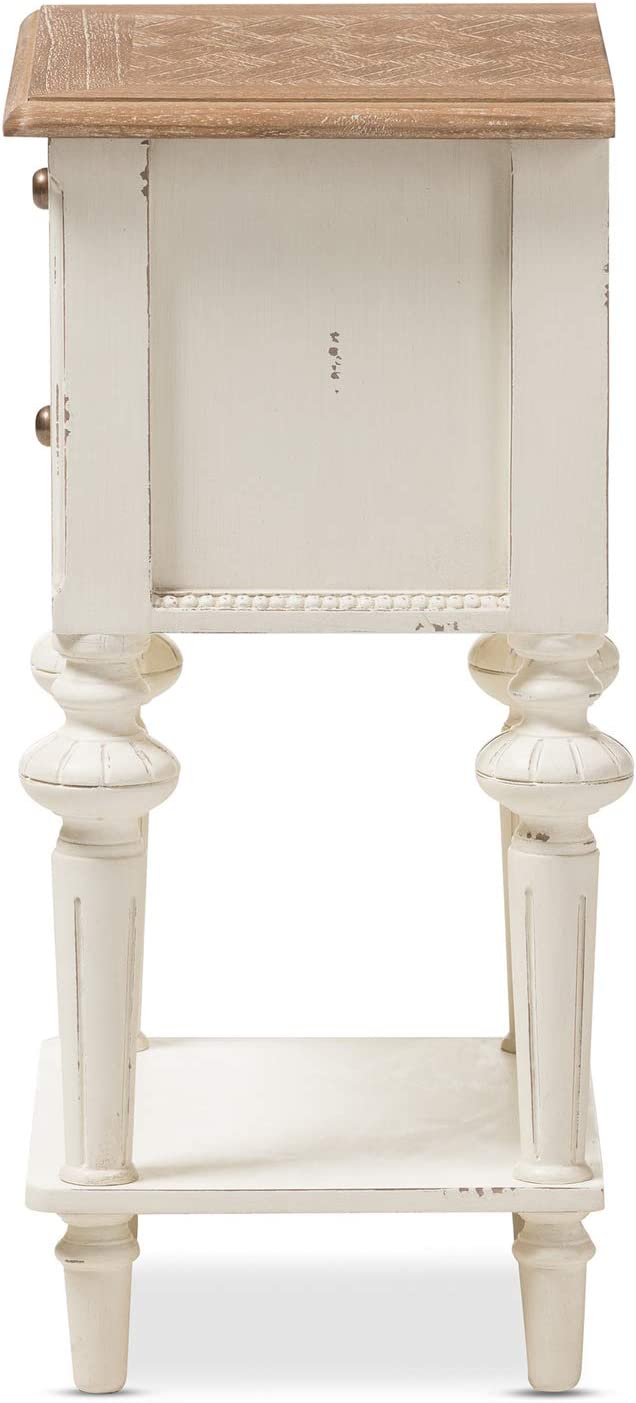 Baxton Studio Marquetterie French Provincial Style Two-Tone 2-Drawer and 1-Shelf Nightstand