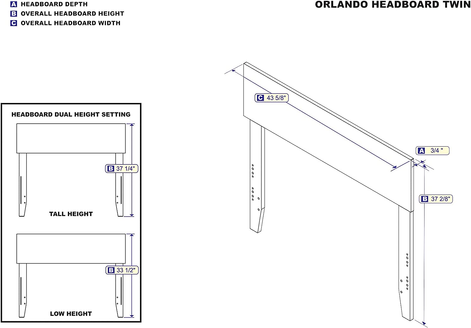 AFI Orlando Headboard, Twin, Walnut