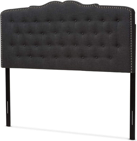 Baxton Studio Lucy Modern and Contemporary Dark Grey Fabric King Size Headboard