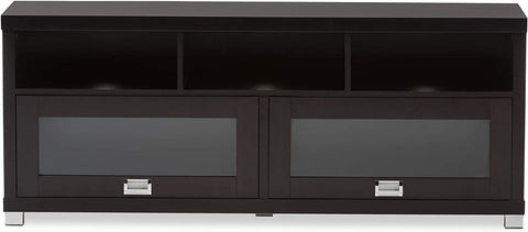 Baxton Studio Swindon Modern TV Stand with Glass Doors