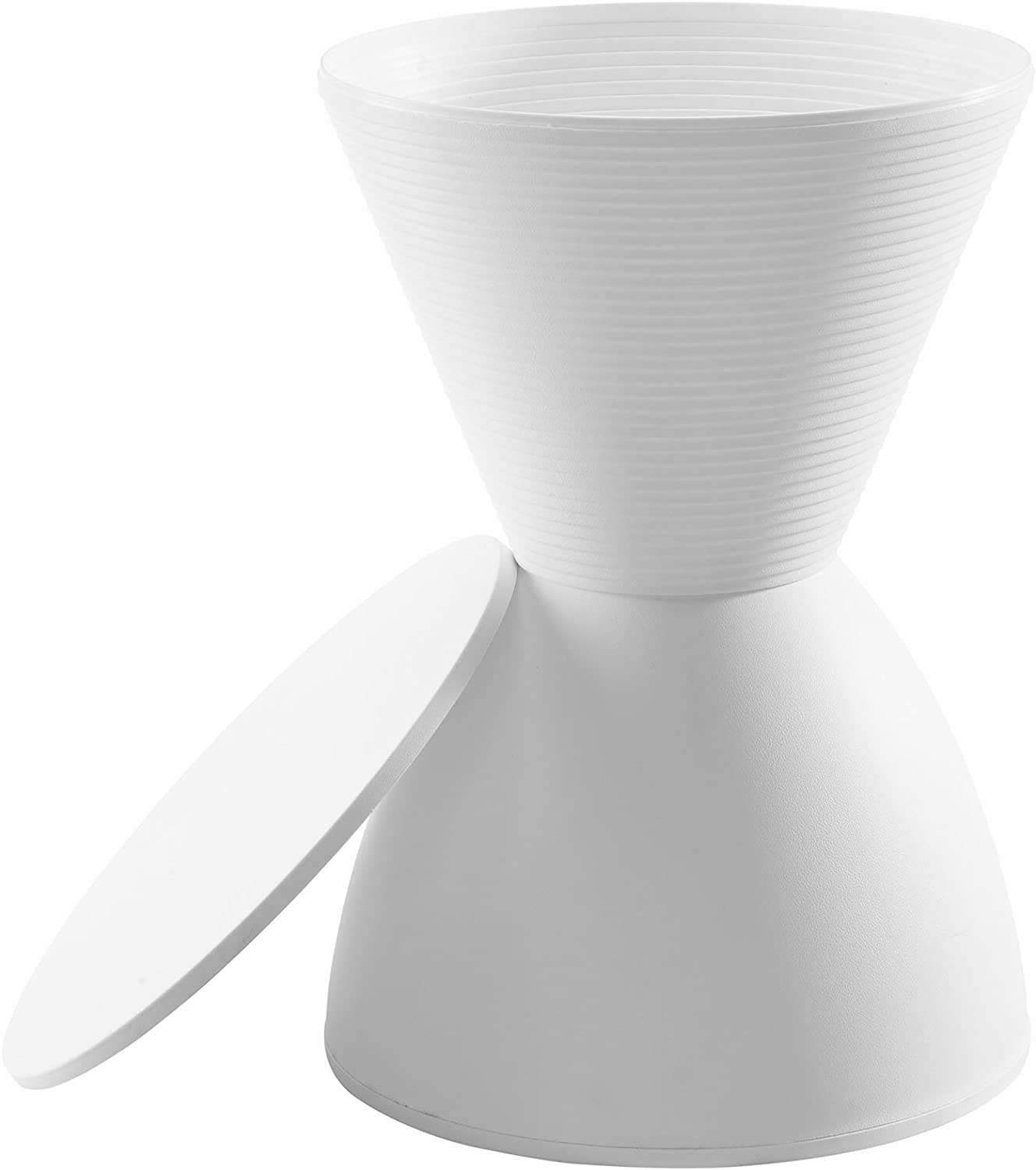 Modway Haste Contemporary Modern Hourglass Accent Stool in White