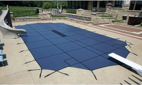 Arctic Armor Blue 20-Year Ultra Light Solid Safety Cover For 16&#39; x 32&#39; Pool With Left Step