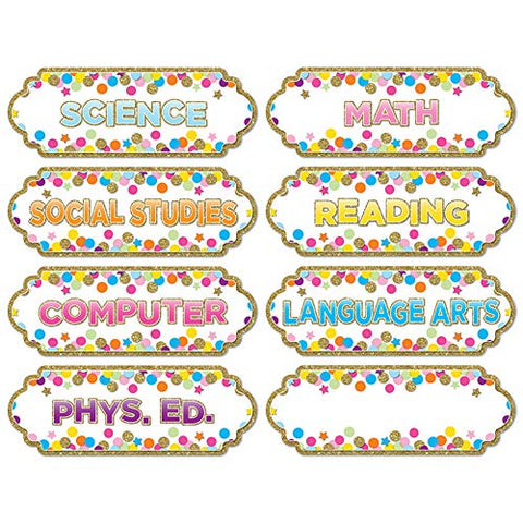 Ashley Productions ASH19007 8 Piece Magnetic Confetti Classroom Subjects