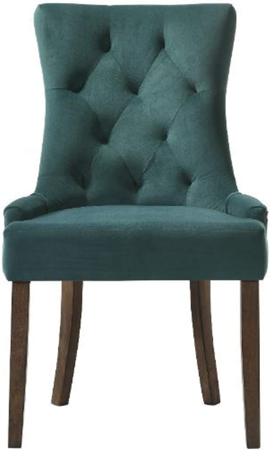 Acme Furniture Farren Side Chair, Green Velvet &amp; Espresso Finish