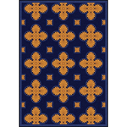 Joy Carpets Any Day Matinee Tivoli Theater Area Rugs, 92-Inch by 129-Inch by 0.36-Inch, Navy