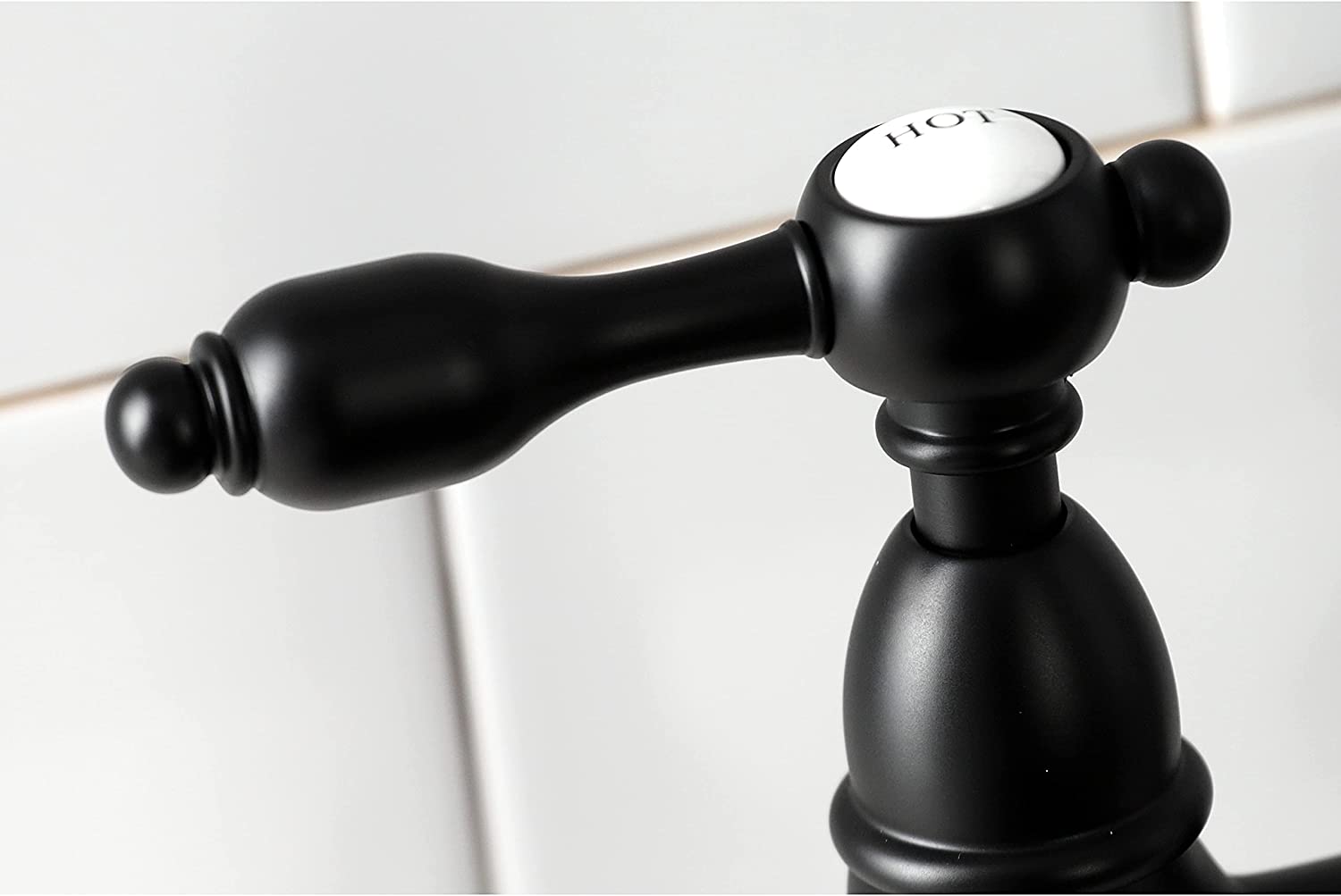 Kingston Brass KS1270TALBS Tudor Bridge Kitchen Faucet, Matte Black