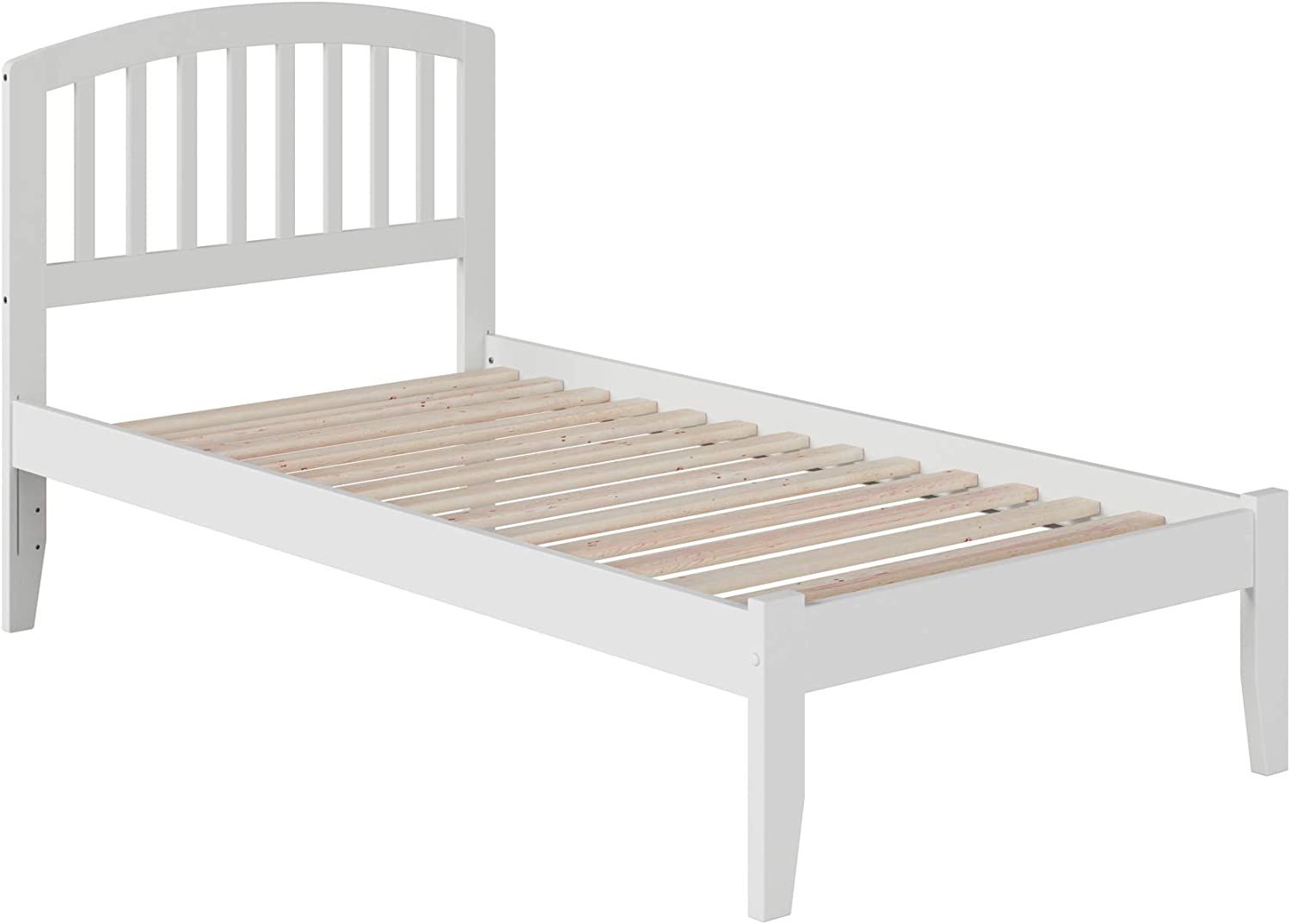 AFI Richmond Platform Bed with Open Footboard and Turbo Charger, Twin XL, White