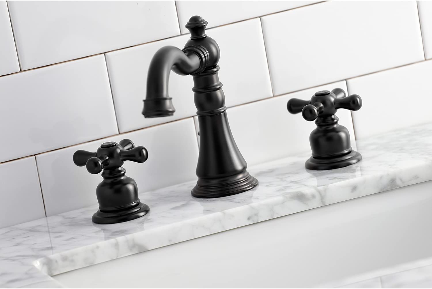 Kingston Brass FSC1970AX American Classic Widespread Bathroom Faucet, Matte Black