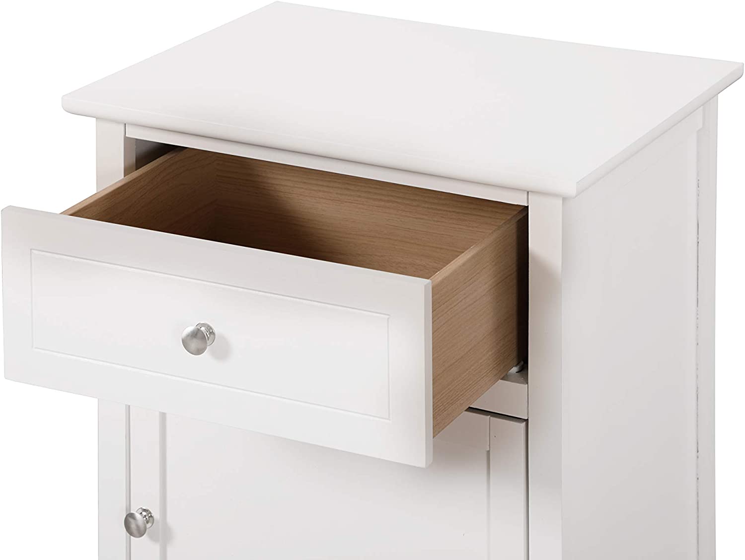 Glory Furniture 1 Drawer /1 Door Nightstand, White