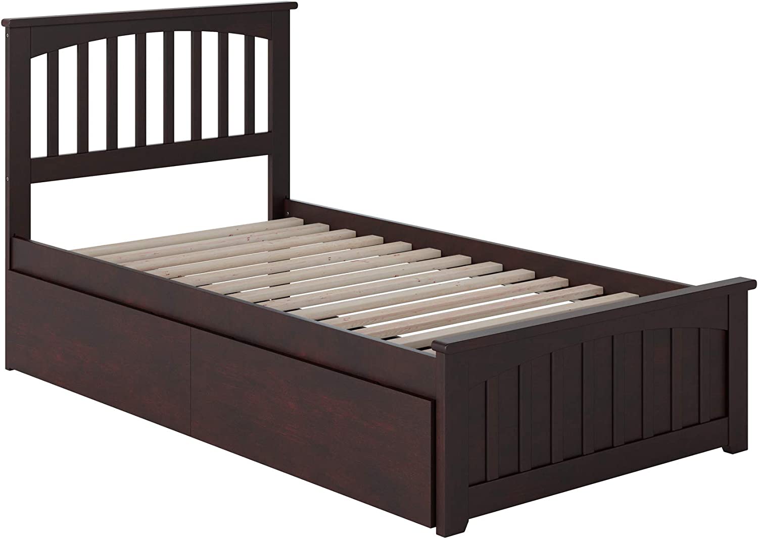 AFI Mission Platform Matching Footboard and Turbo Charger with Urban Bed Drawers, Twin X-Large, Espresso