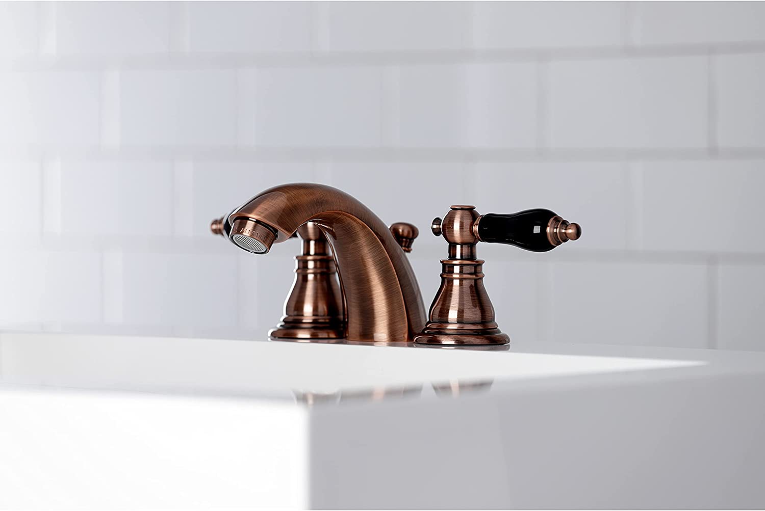 Kingston Brass KB956AKL Duchess Mini-Widespread Bathroom Faucet, Antique Copper